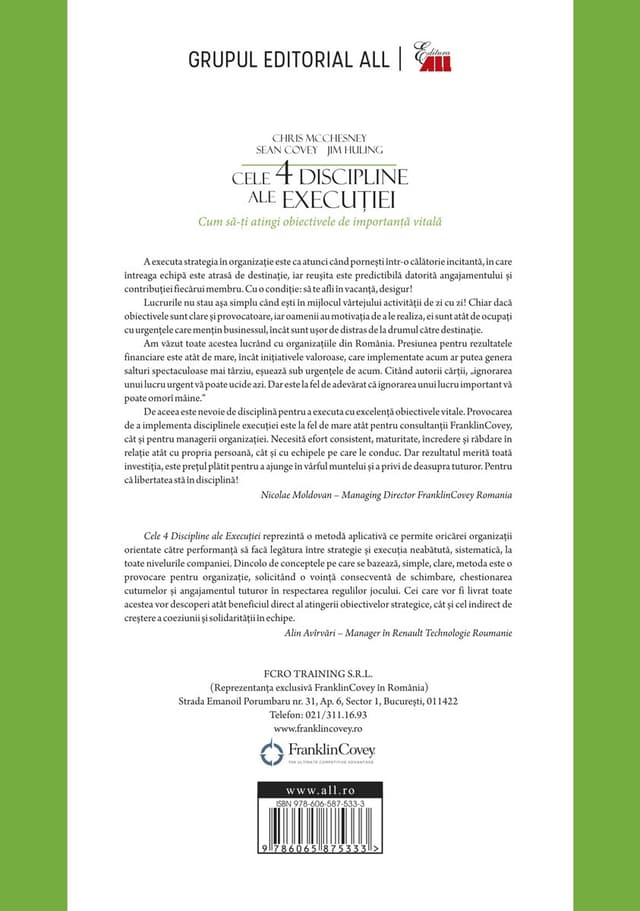Cele 4 discipline ale executiei | Chris McChesney, Jim Huling, Sean Covey