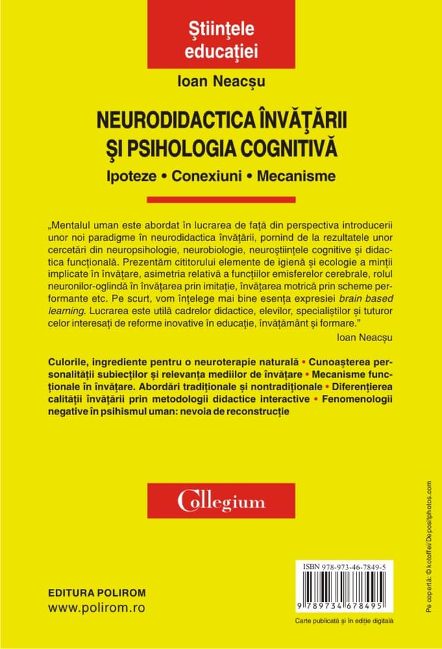 Neurodidactica invatarii si psihologia cognitiva | Ioan Neacsu