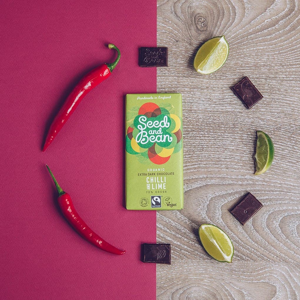 Ciocolata extra amaruie cu chilli si limeta Bio | Seed and Bean