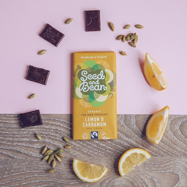 Ciocolata amaruie cu lamaie si cardamom Bio | Seed and Bean