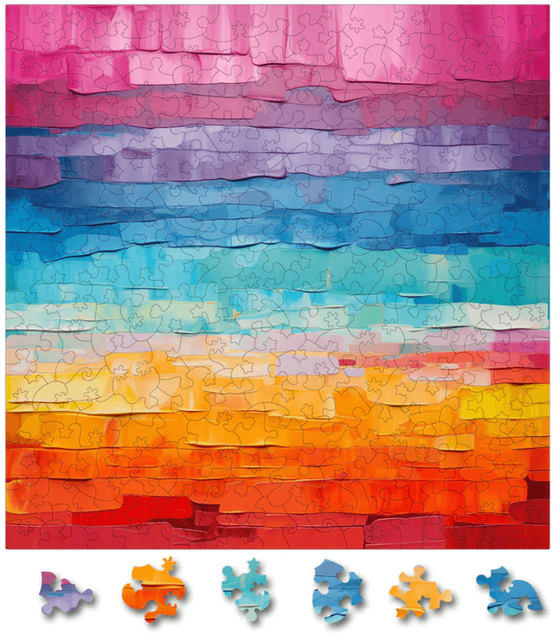 Puzzle din lemn - Gradient - Color Cascade Conundrum | Woodmix Puzzles