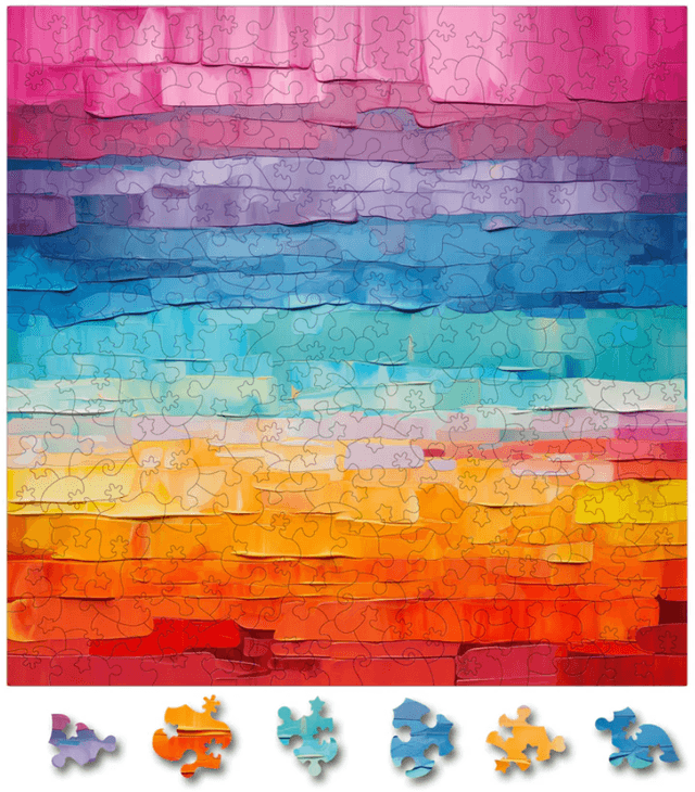 Puzzle din lemn - Gradient - Color Cascade Conundrum | Woodmix Puzzles