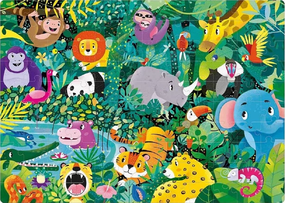 Puzzle fosforescent 120 piese - Jungla | Mimorello