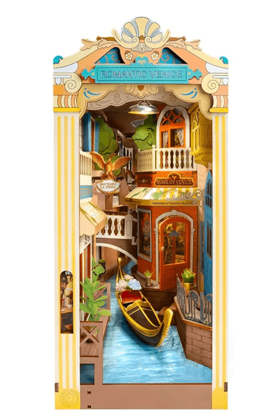 Book Nook. Puzzle 3D 110 piese - Cotor de carte DIY - Venetia romantica | Robotime