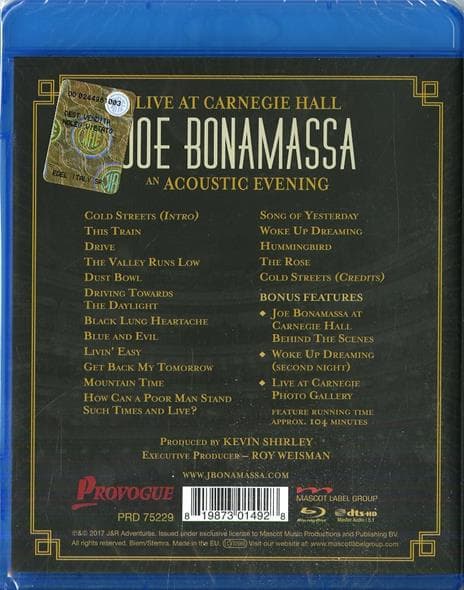Live At Carnegie Hall - An Acoustic Evening (Blu-ray) | Joe Bonamassa