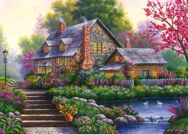 Puzzle 1000 piese - Romantic Cottage | Ravensburger