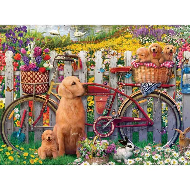 Puzzle- Ravensburger - Catelusi pe bicicleta, 500 piese | Ravensburger