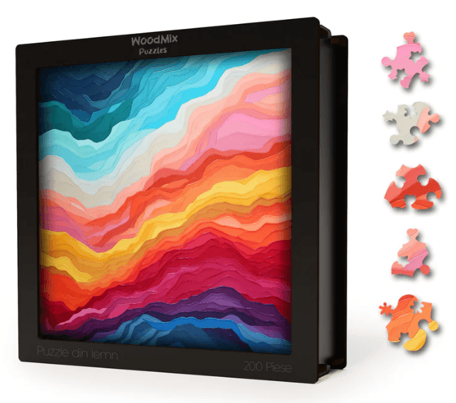 Puzzle din lemn - Gradient - Electric Fusion | Woodmix Puzzles