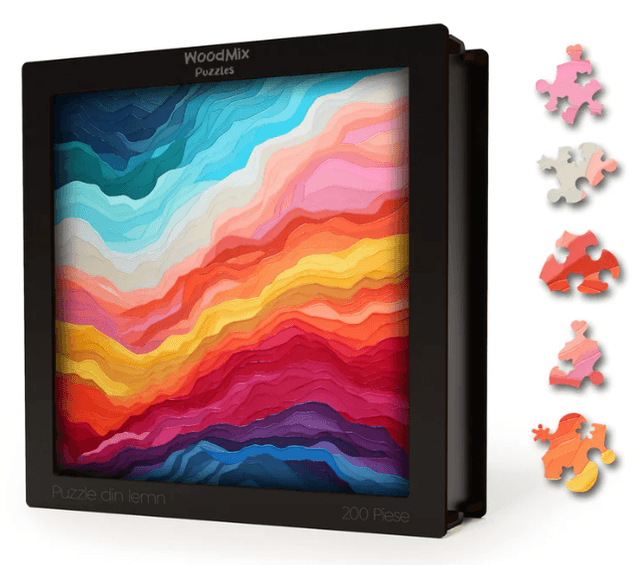 Puzzle din lemn - Gradient - Electric Fusion | Woodmix Puzzles