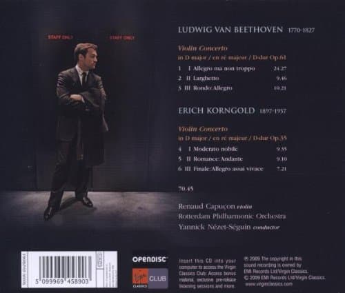 Beethoven Korngold Violin Concertos | Ludwig Van Beethoven, Renaud Capucon, Rotterdam Philharmonic Orchestra, Yannick Nezet-Seguin