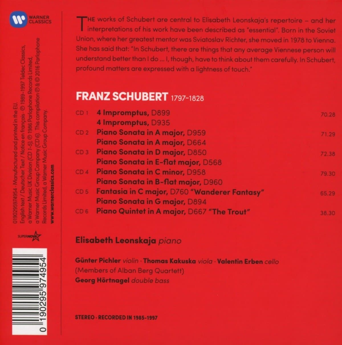 Schubert: Piano Works (1985-97) - 6 CD | Elisabeth Leonskaja