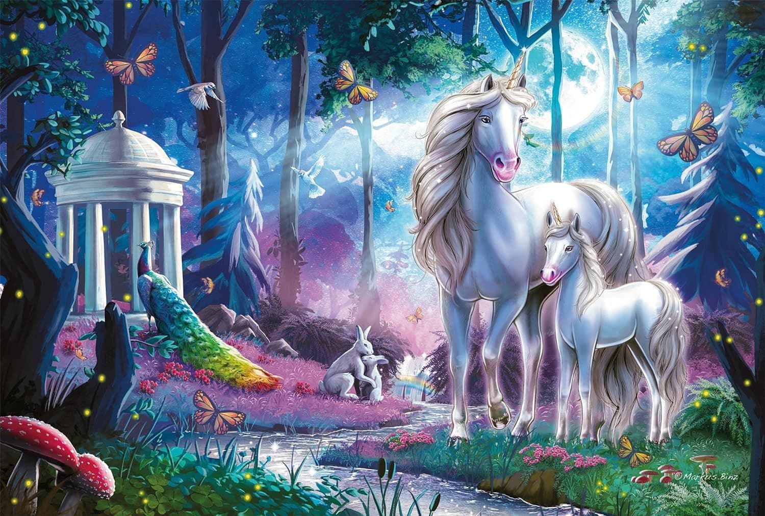 Puzzle 200 de piese - Familie de unicorni | Schmidt