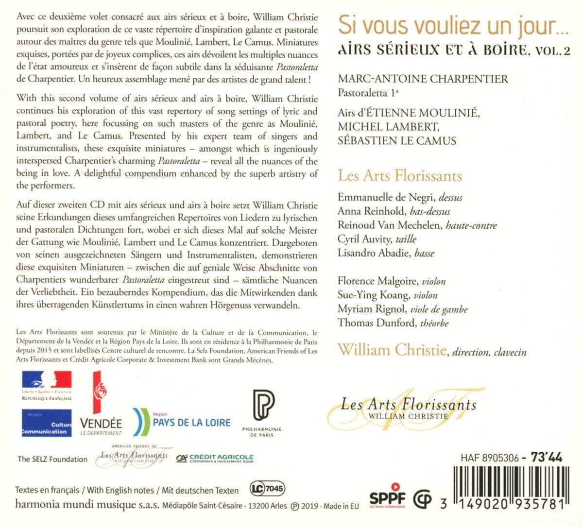 Si vous vouliez un jour | Les Arts Florissants, William Christie