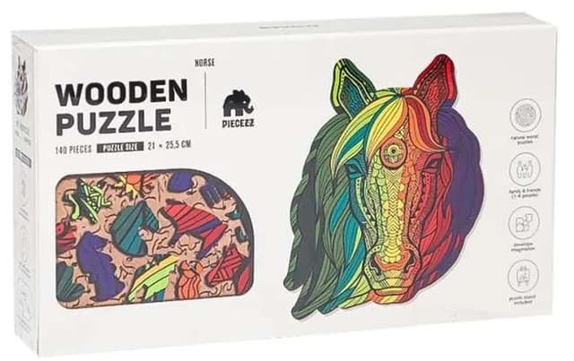 Puzzle din lemn - Horses, 140 piese | Piecezz