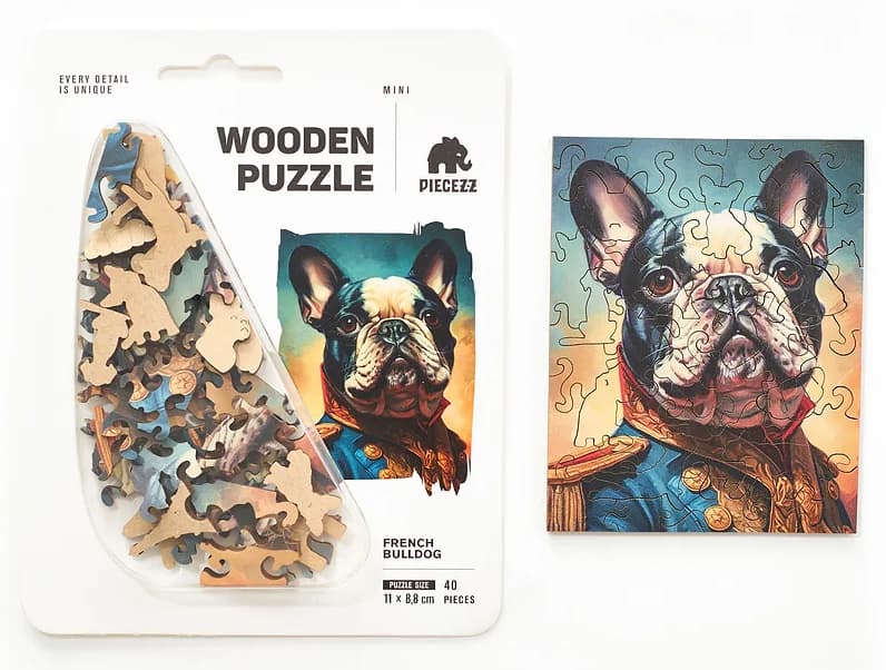 Puzzle din lemn - French Bulldog, 40 piese | Piecezz