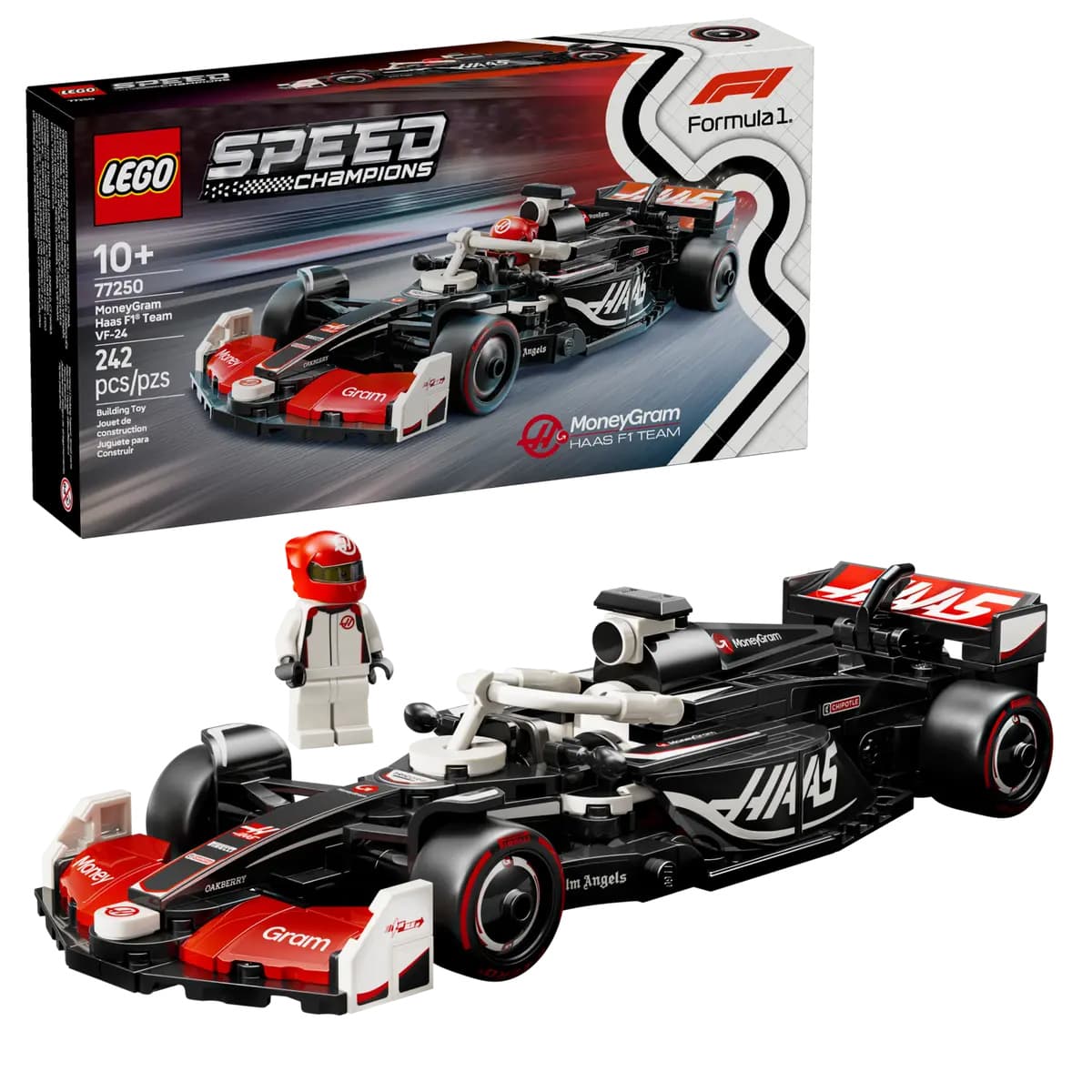 LEGO Speed Champions - MoneyGram Haas F1 Team VF-24 Race Car (77250) | LEGO