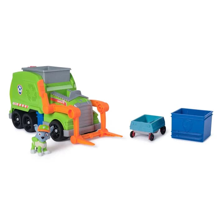 Jucarie - Patrula catelusilor - Camion de reciclare si figurina Rocky | Spin Master