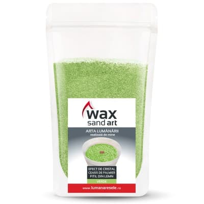 Lumanare - WaxSandArt Verde Parfum Castravete si Pepene Galben - 250 g | Lumanaresele