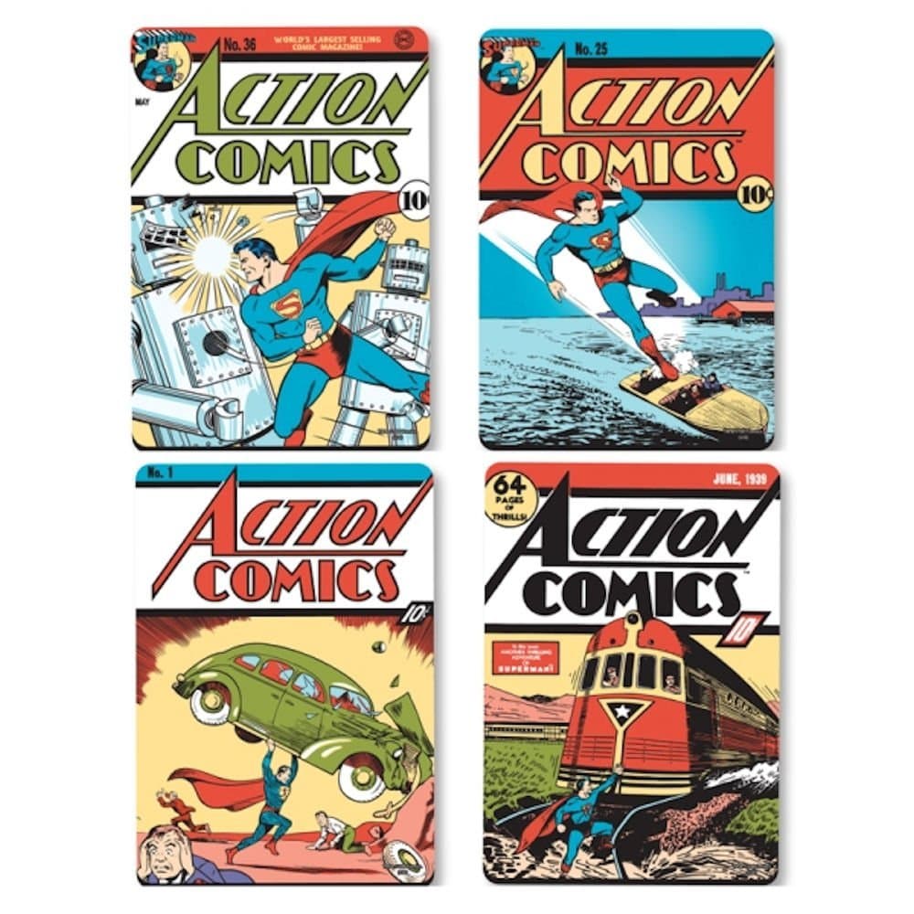 Set 4 suporturi pahar - Superman Action Comic Covers | Half Moon Bay