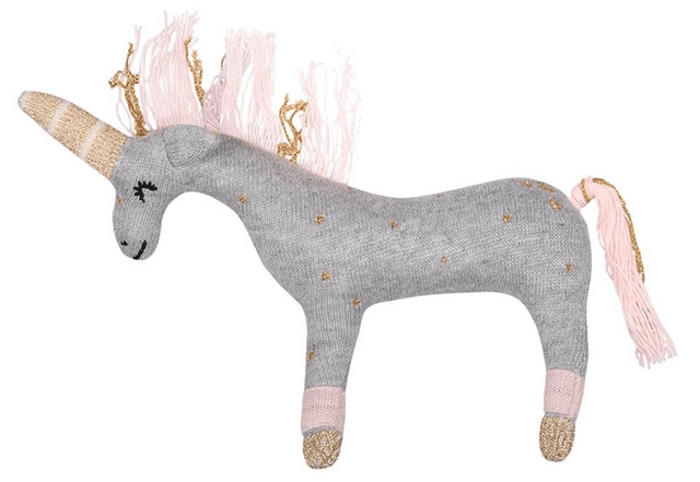 Jucarie zornaitoare - Unicorn din tricot bumbac | Dandelion