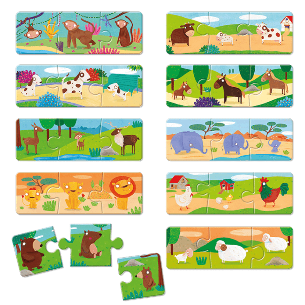 Puzzle educativ - Familii de animale | Ludattica