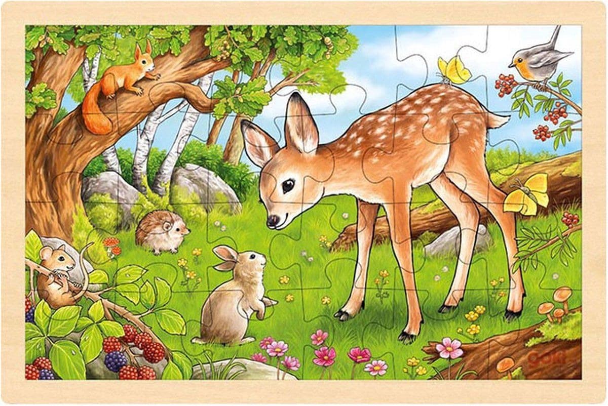 Puzzle din lemn - Prieteni necuvantatori, 24 piese (mai multe modele, pret pe bucata) | Goki