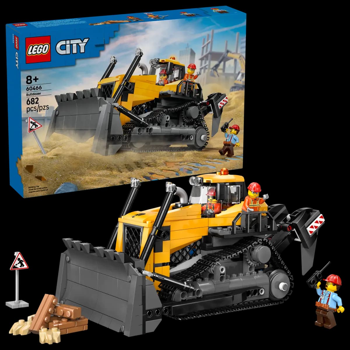 LEGO City - Yellow Bulldozer with Front Loader (60466) | LEGO