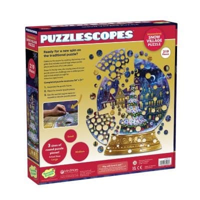 Puzzle circular - Globul de iarna - Magia Craciunului, 219 piese | Peaceable Kingdom