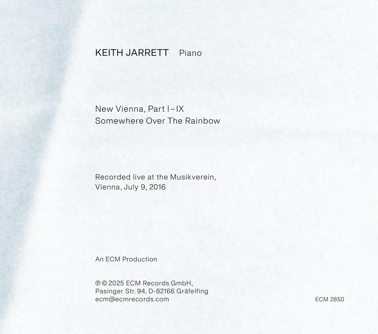 New Vienna (At The Musikverein, 2016) - Vinyl | Keith Jarrett