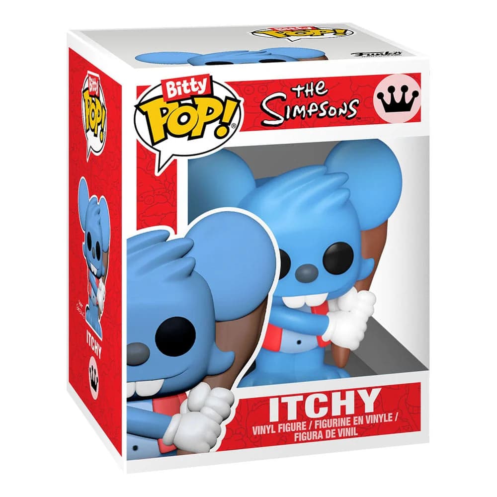 Set 4 figurine - Funko Pop! Bitty - The Simpsons, Itchy - Marge Simpson - Moe Szyslak -Chief Wiggum | Funko
