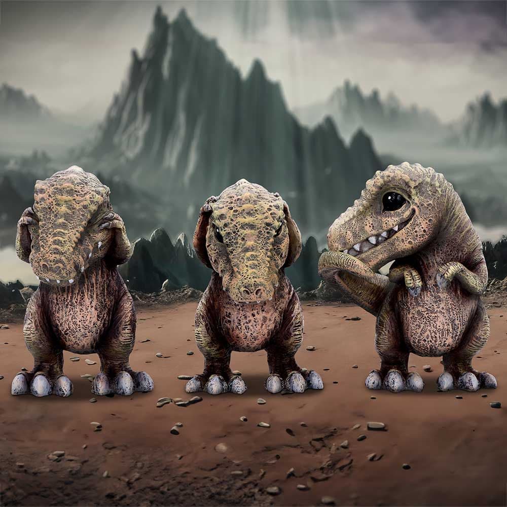 Figurina - Three Wise Tyrannosaurus Rex - Hear No Evil | Nemesis Now