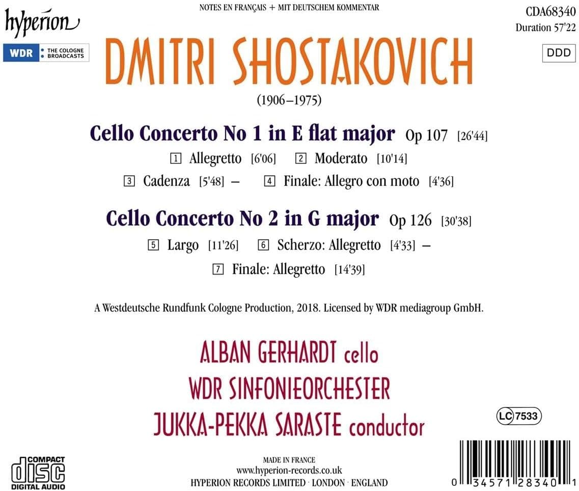 Shostakovich: Cello Concertos | Alban Gerhardt, WDR Sinfonieorchester, Jukka-Pekka Saraste