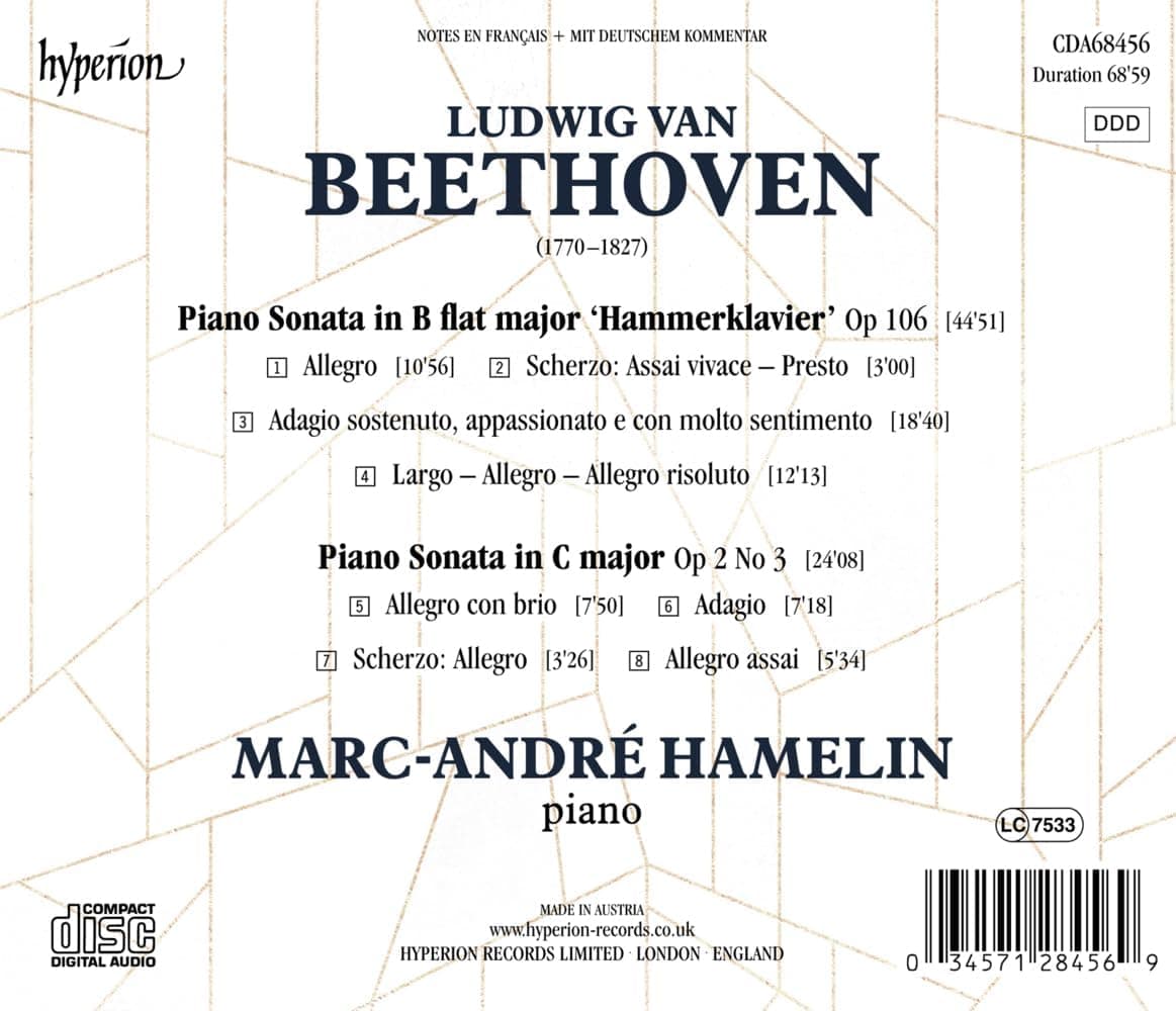 Beethoven: Piano Sonatas, Op. 106 & Op. 2 No 3 | Marc-Andre Hamelin
