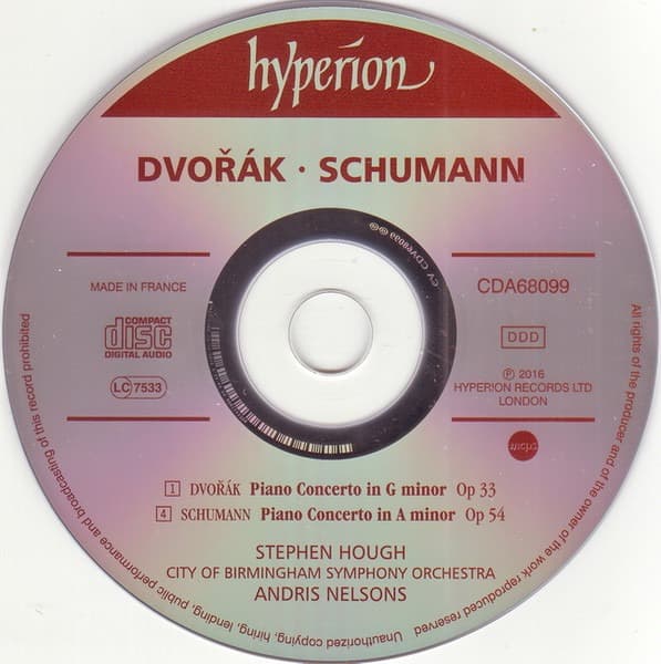Dvorak / Schumann: Piano Concertos | Stephen Hough, Andris Nelsons, City of Birmingham Symphony Orchestra