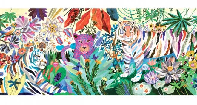 Puzzle 1000 piese - Rainbow Tigers | Djeco