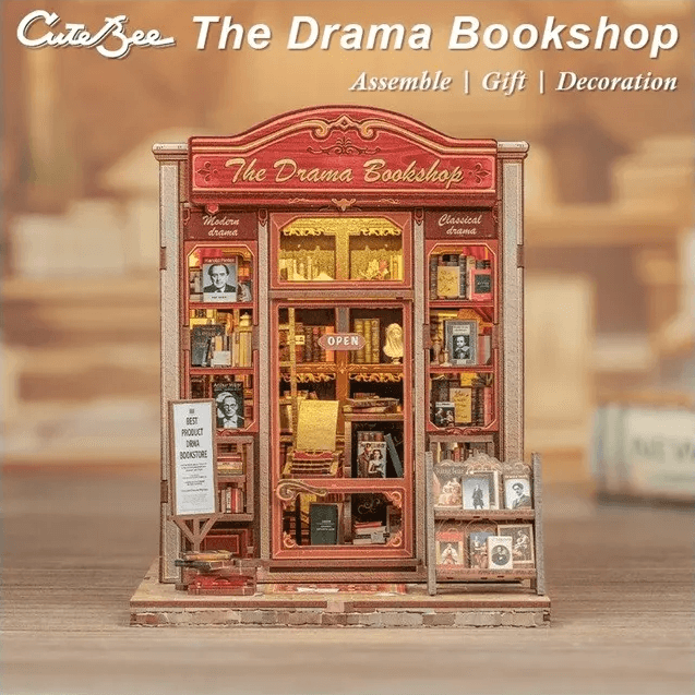 Puzzle 3D 253 piese - Cotor de carte - The Drama Bookshop | Cutebee