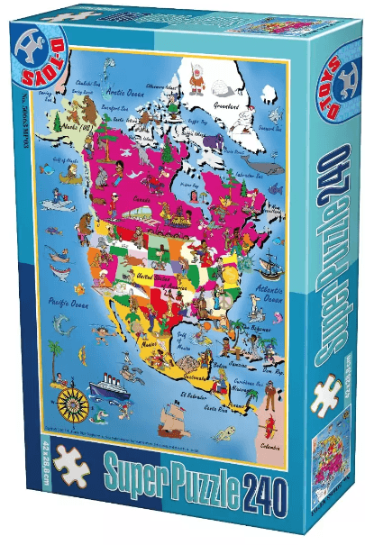 Puzzle 240 piese - North America | D-Toys