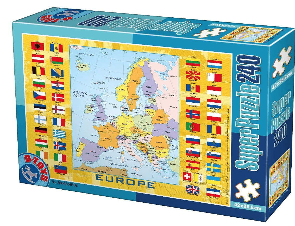 Puzzle 240 piese - Europa | D-Toys