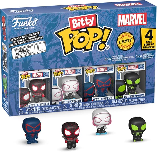 Set 4 figurine - Marvel - Miles Morales, Ghost-Spider, Spider-Man 2099, Spider-Man(Stealth Suit) | Funko