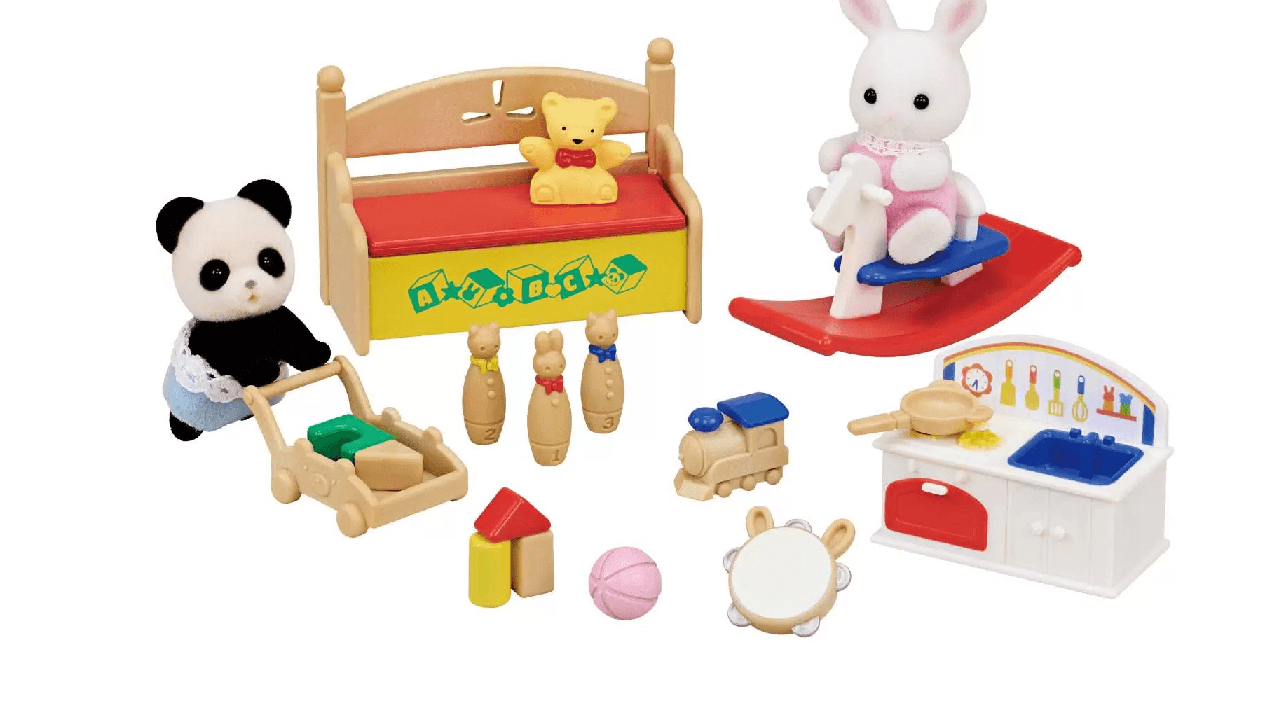 Set figurine - Snow Rabbit & Panda abies | Epoch