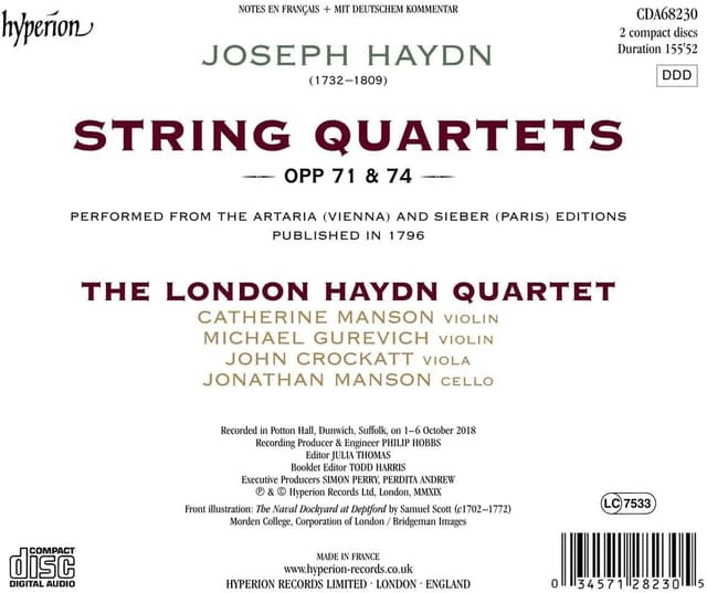 Haydn: String Quartets Opp 71 & 74 | The London Haydn Quartet
