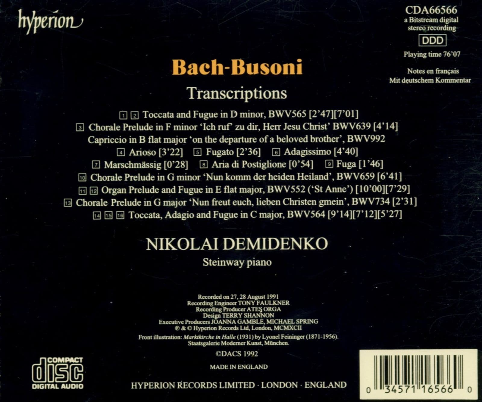 Demidenko Plays Bach-Busoni | Nikolai Demidenko
