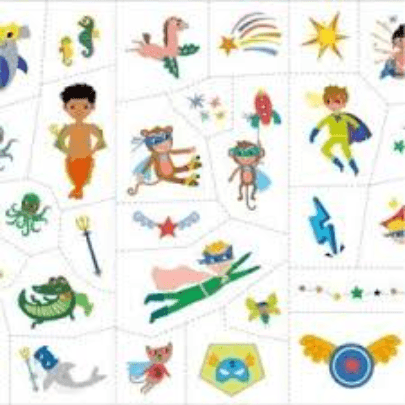 Set stickere si tatuaje pentru fata - Supereroi | Avenir