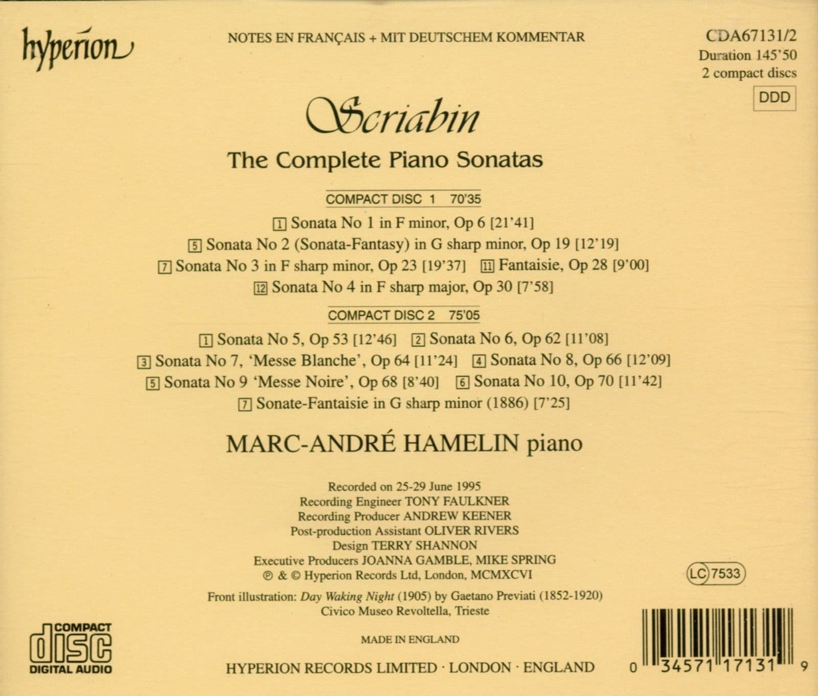 Scriabin: The Complete Piano Sonatas | Marc-Andre Hamelin