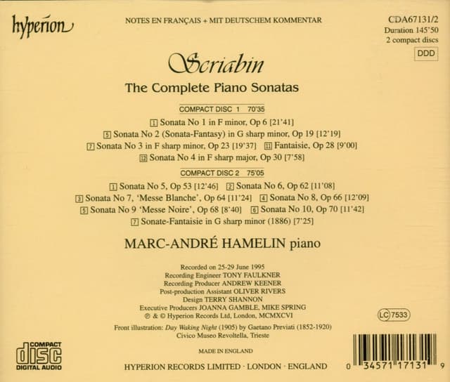 Scriabin: The Complete Piano Sonatas | Marc-Andre Hamelin