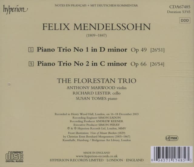 Mendelssohn: The Piano Trios | The Florestan Trio