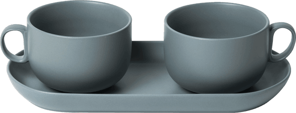 Set de 2 boluri si tavita gri - Bitossi | Bitossi