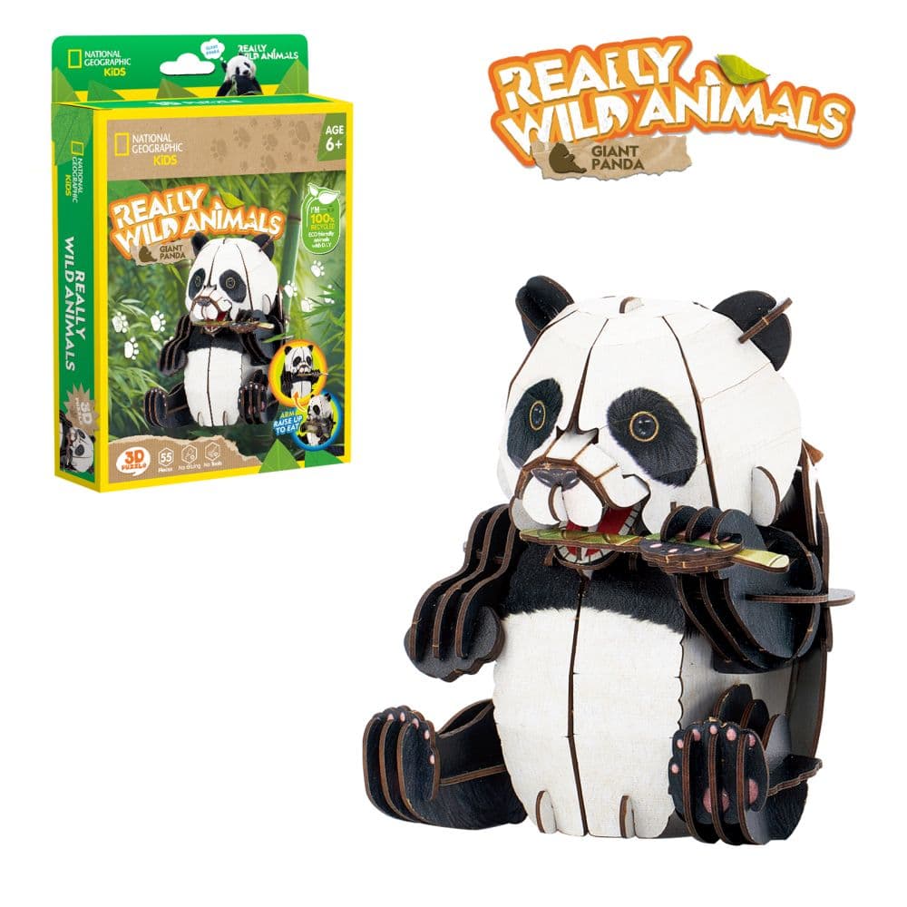 Puzzle 3D - National Geographic Animale Salbatice - Panda, 55 piese | CubicFun