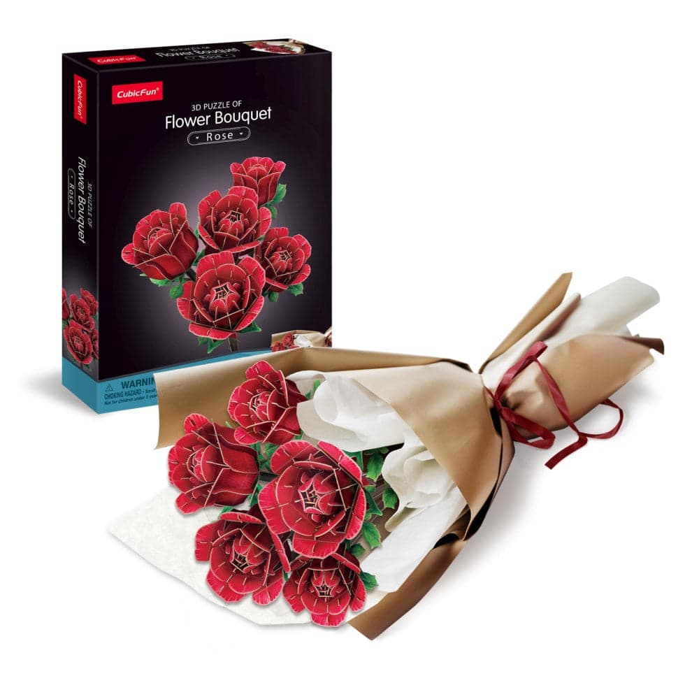 Puzzle 3D - Buchet de flori - Trandafiri, 265 piese | CubicFun