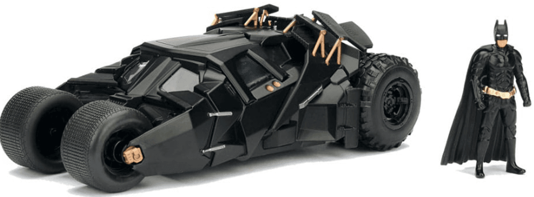 Figurina si masinuta metalica - The Dark Knight - Batmobile & Batman | Jada Toys